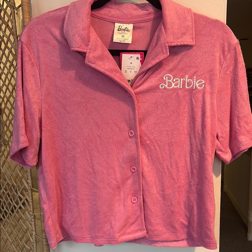 Barbie Pink Terry Cloth Polo Shirt
